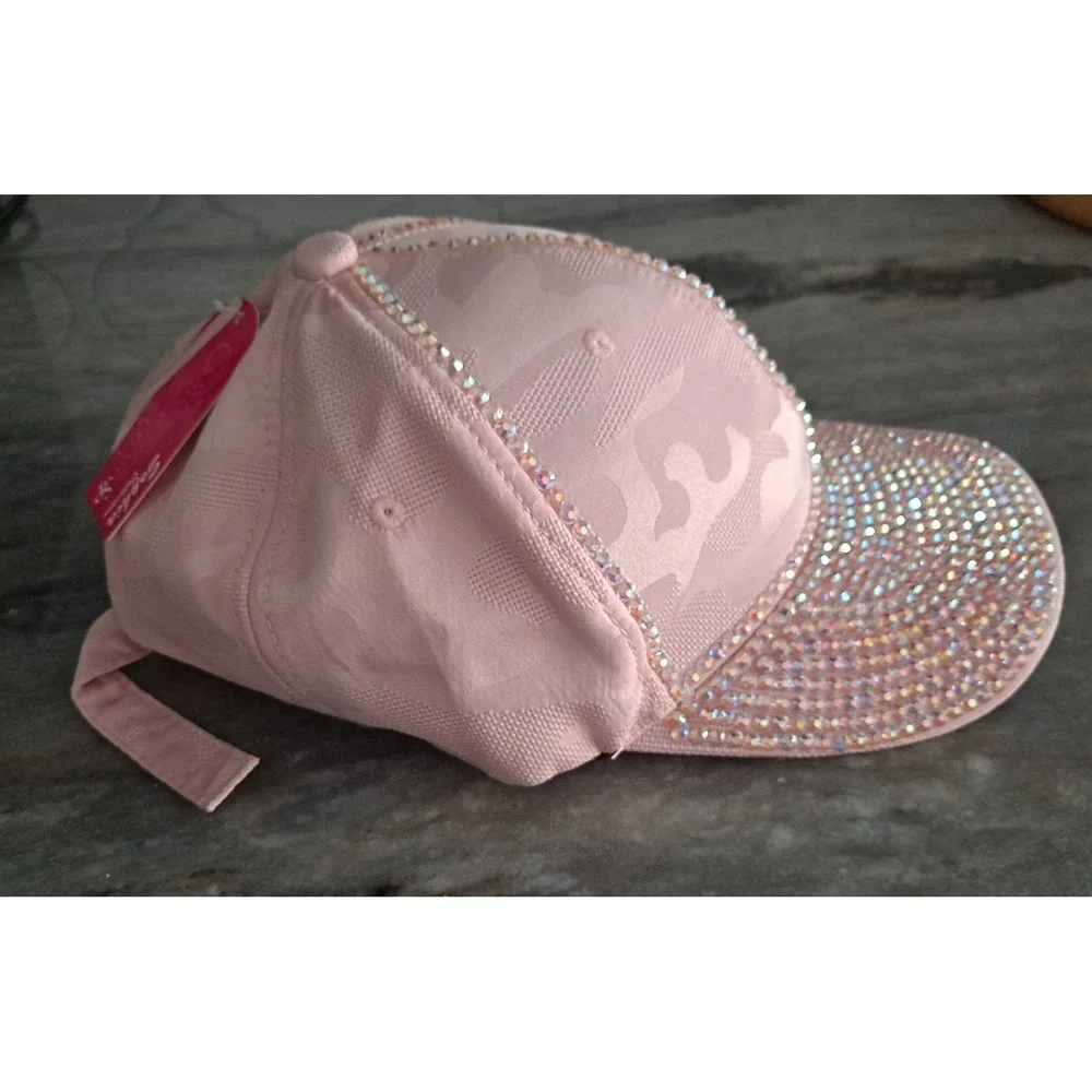 New With Tags Sophia Pink Camo Slide Back Rhinestone Baseball Hat